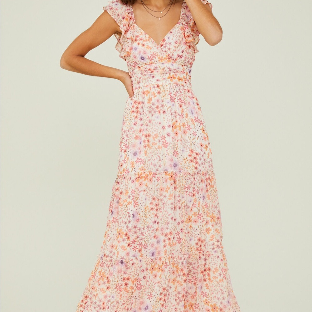 Floral Pink Maxi Dress